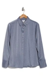Nordstrom Rack Satin Long Sleeve Button-up Shirt In Grey Folkstone