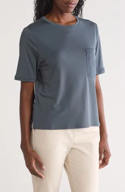 Nordstrom Rack Satin Pocket T-shirt In Gray