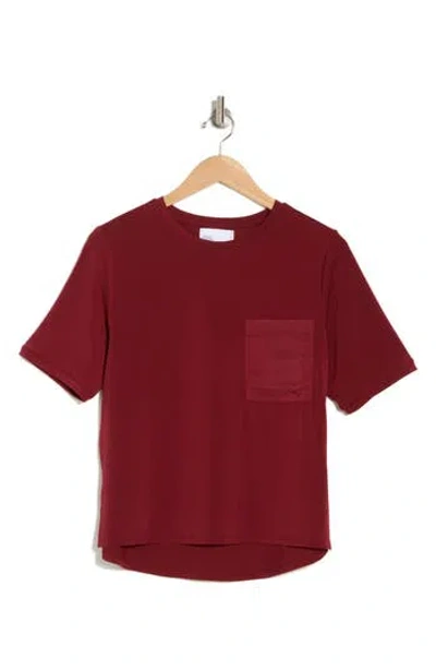 Nordstrom Rack Satin Pocket T-shirt In Red
