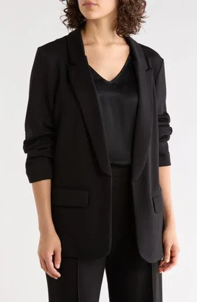 Nordstrom Rack Scrunch Sleeve Scuba Knit Blazer In Black
