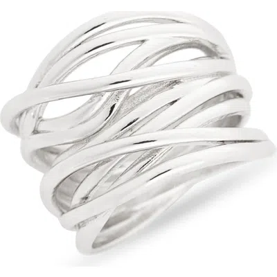Nordstrom Rack Sculpted Strand Ring In Metallic