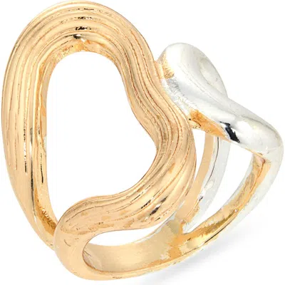Nordstrom Rack Sculptural Open Textured Ring In Gold