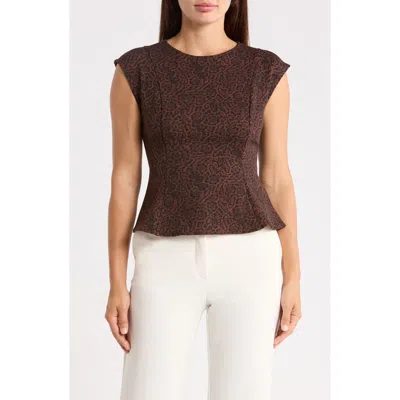 Nordstrom Rack Seamed Peplum Top In Brown