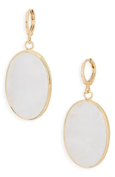 Nordstrom Rack Semiprecious Oval Drop Earrings In White
