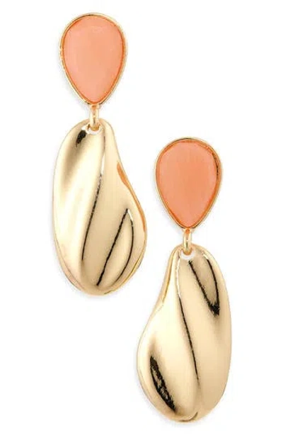 Nordstrom Rack Semiprecious Stone Molten Teardrop Earrings In Purple