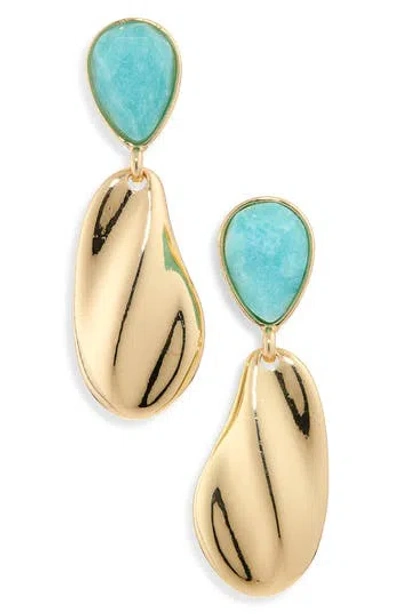 Nordstrom Rack Semiprecious Stone Molten Teardrop Earrings In White