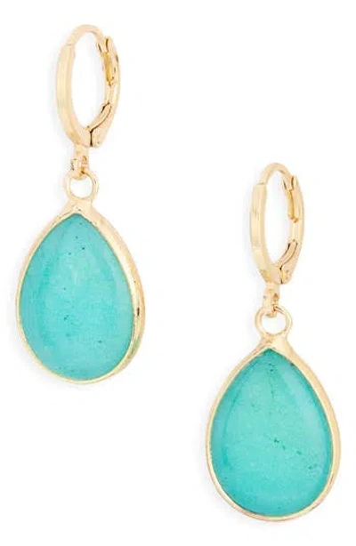 Nordstrom Rack Semiprecious Stone Teardrop Earrings In Gold