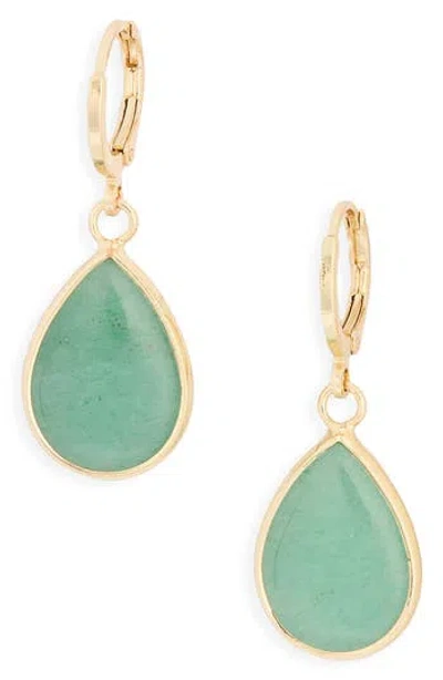 Nordstrom Rack Semiprecious Stone Teardrop Earrings In Gold