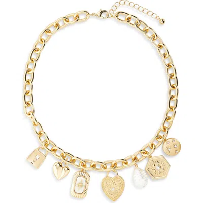 Nordstrom Rack Sentiment Charm Collar Necklace In Gold