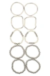 NORDSTROM RACK NORDSTROM RACK SET OF 10 FAUX PEARL BEADED BRACELETS