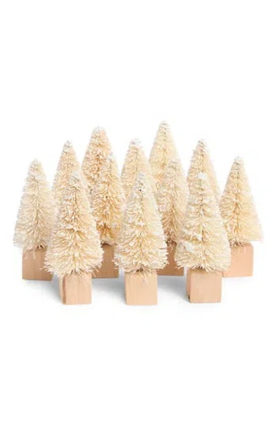 Nordstrom Rack Set Of 12 Mini Bottle Brush Trees In Neutral