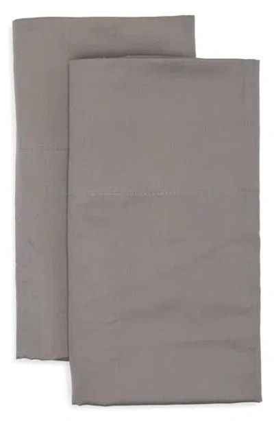 Nordstrom Rack Set Of 2 460 Thread Count Cotton Sateen Pillowcases In Gray