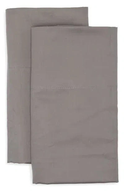 Nordstrom Rack Set Of 2 460 Thread Count Cotton Sateen Pillowcases In Grey Pearl
