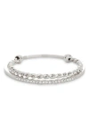 Nordstrom Rack Set Of 2 Bangle Bracelet & Cuff Set In Silver