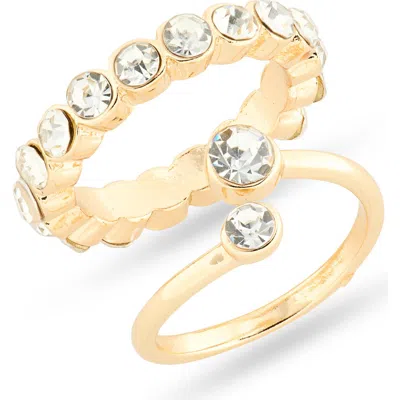 Nordstrom Rack Set Of 2 Bypass & Eternity Rings In Gold