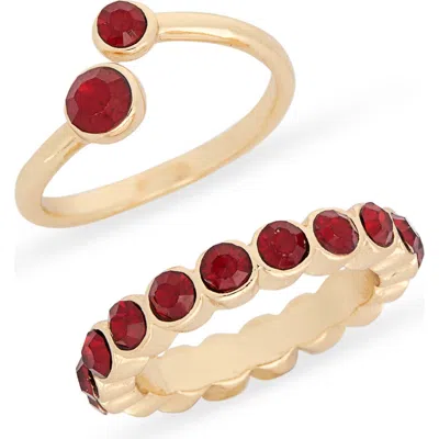 Nordstrom Rack Set Of 2 Bypass & Eternity Rings In Gold
