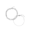 Nordstrom Rack Set Of 2 Crystal Heart & Cubic Zirconia Tennis Bracelets In Clear- Silver