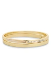 Nordstrom Rack Set Of 2 Cubic Zirconia & Faux Opal Inlay Bangle Bracelets