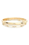 Nordstrom Rack Set Of 2 Cubic Zirconia Bangle Bracelets In Gold
