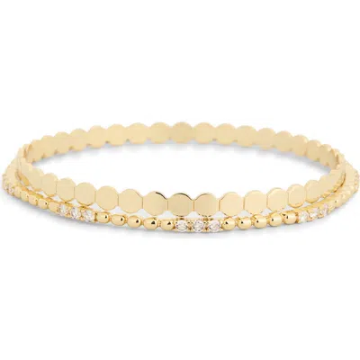 Nordstrom Rack Set Of 2 Demi Fine Bangle Bracelets In Gold