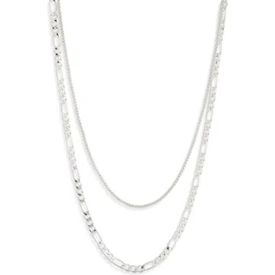 Nordstrom Rack Set Of 2 Demi-fine Box & Figaro Chain Necklaces