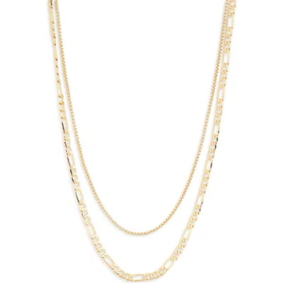 Nordstrom Rack Set Of 2 Demi-fine Box & Figaro Chain Necklaces