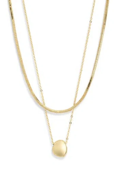Nordstrom Rack Set Of 2 Demi Fine Chain Pendant Necklaces In Gold