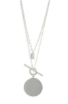 Nordstrom Rack Set Of 2 Demi Fine Disc Pendant Necklaces In Silver