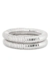 Nordstrom Rack Set Of 2 Disc Stretch Bracelets In Metallic