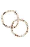 Nordstrom Rack Set Of 2 Heshi Shell Beaded Stretch Bracelets
