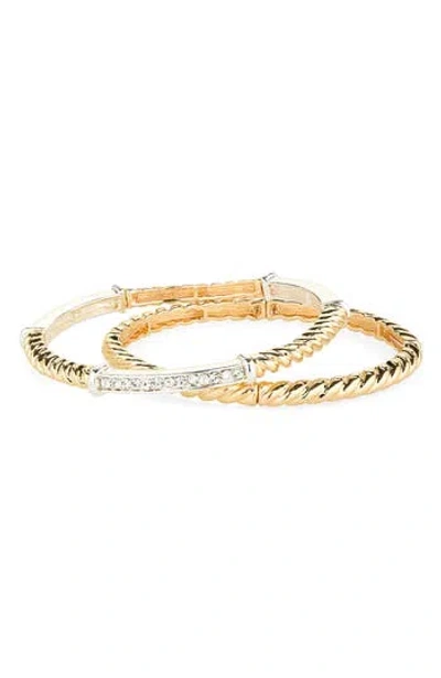 Nordstrom Rack Set Of 2 Twisted Bangle Bracelets In Gold