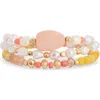 Nordstrom Rack Set Of 3 Beaded Stretch Bracelets In Multi