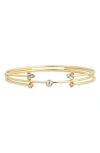Nordstrom Rack Set Of 3 Cz Cuff Bracelets In Clear- Gold