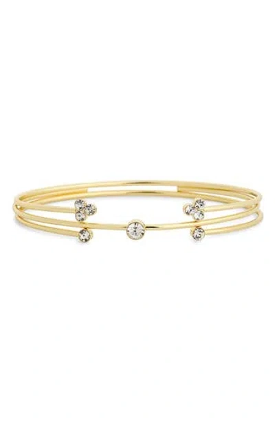 Nordstrom Rack Set Of 3 Cz Cuff Bracelets In Gold