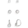 Nordstrom Rack Set Of 3 Earrings In Gray