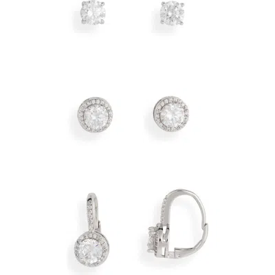 Nordstrom Rack Set Of 3 Earrings In Gray