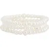 Nordstrom Rack Set Of 3 Faux Pearl Stretch Bracelets In White