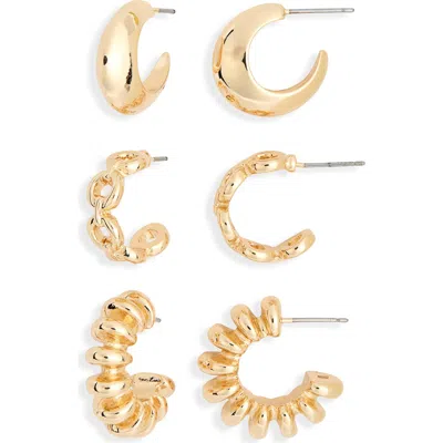 Nordstrom Rack Set Of 3 Hoop Earrings In Pink