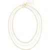 Nordstrom Rack Set Of 3 Mesh, Box Chain & Cubic Zirconia Tennis Necklaces In Gold