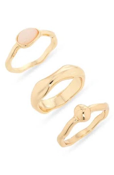 Nordstrom Rack Set Of 3 Molten Rings In Gold