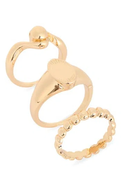 Nordstrom Rack Set Of 3 Rings In Gold