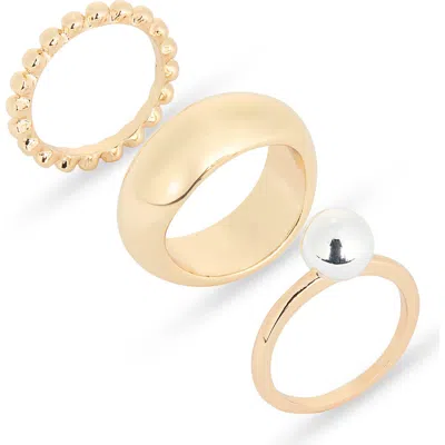 Nordstrom Rack Set Of 3 Rings In Gold