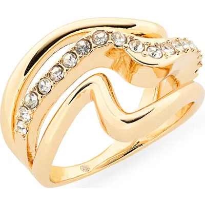 Nordstrom Rack Set Of 3 Shell Rings In Clear- Gold