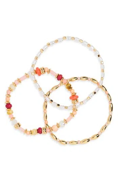 Nordstrom Rack Set Of 3 Stretchy Beaded Bracelets In Multi