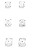Nordstrom Rack Set Of 3 Stud Earrings In Metallic
