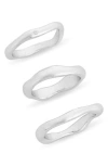 Nordstrom Rack Set Of 3 Wavy Band Rings