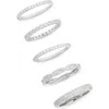 Nordstrom Rack Set Of 5 Cz Stackable Rings In Clear- Silver