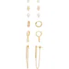 Nordstrom Rack Set Of 6 Cubic Zirconia & Faux Pearl Earrings
