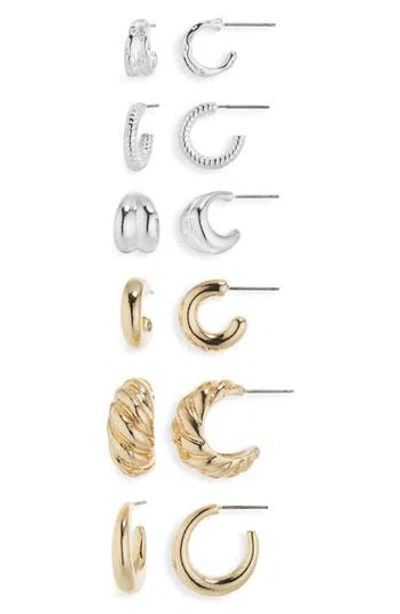 Nordstrom Rack Set Of 6 Hoop Earrings In Multi