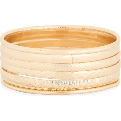 Nordstrom Rack Set Of 7 Etched Bangle Bracelets In Gold